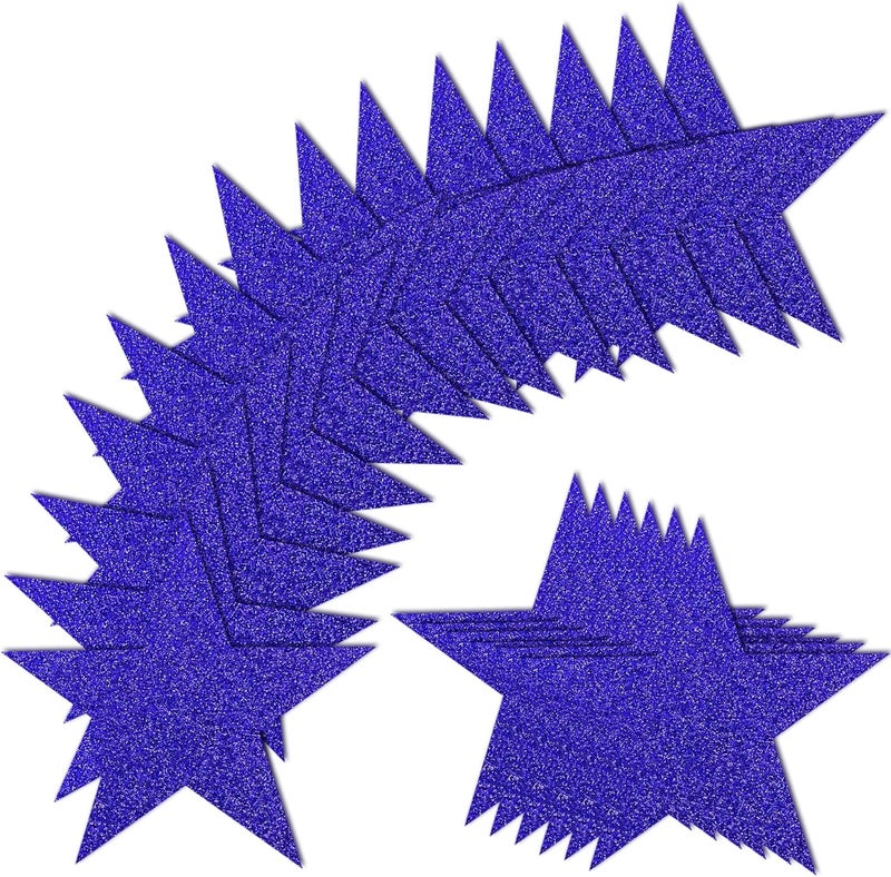KEEPARTY 100 PCS Glitter Blue Five Star Cutouts Paper Stars Confetti Cutout Blue Star Cutouts for Bulletin Board Stars Accents Classroom Wall Party Decoration Supply - Image 1